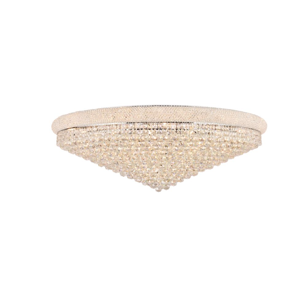 Elegant Lighting 1800F48C/RC Primo 33 Light Flush Mount in Chrome with Royal Cut Clear Crystal