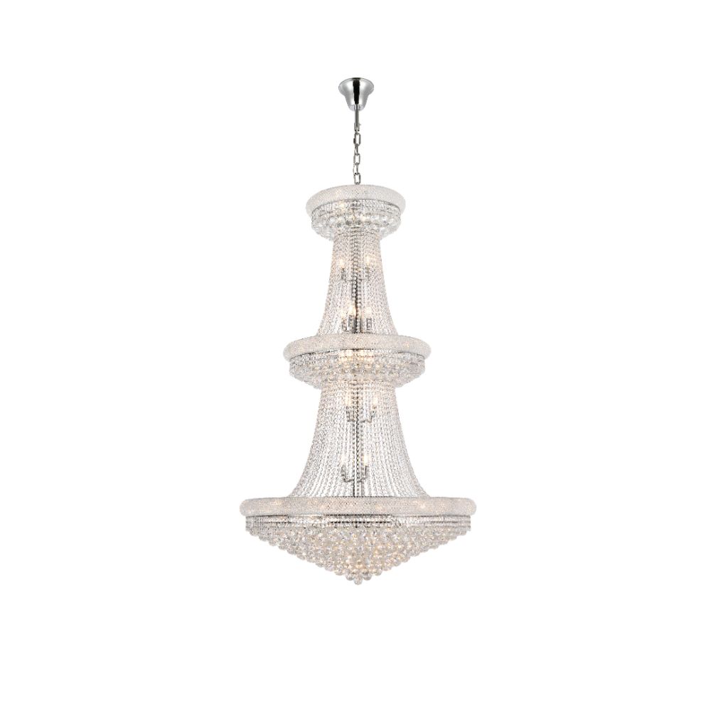Elegant Lighting 1800G42C/RC Primo 38 Light Foyer in Chrome with Royal Cut Clear Crystal
