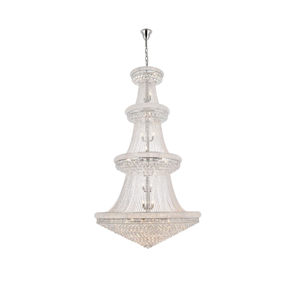 Elegant Lighting 1800G54C/RC Primo 48 Light Foyer in Chrome with Royal Cut Clear Crystal