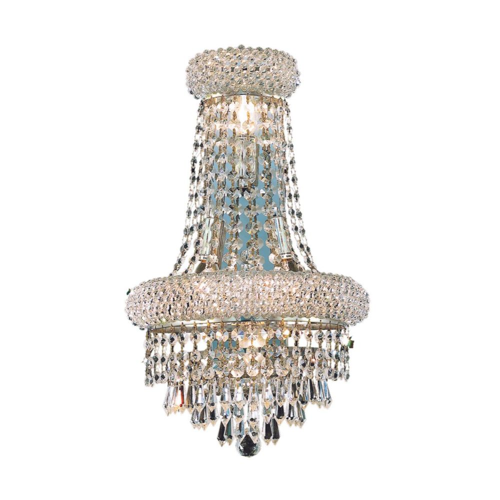 Elegant Lighting 1802W12SC/RC Primo 4 Light Wall Sconce in Chrome with Royal Cut Clear Crystal