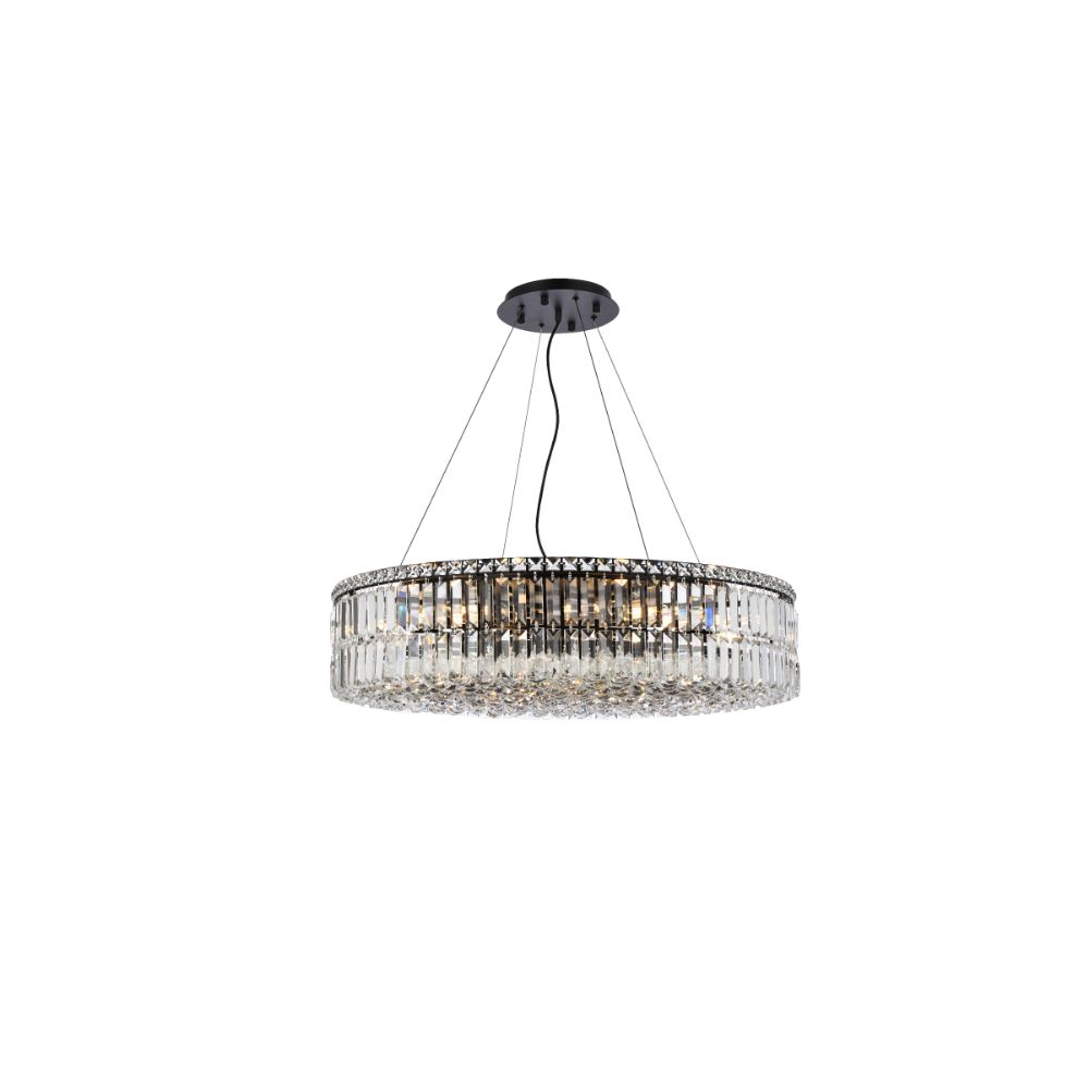 Value Program by Elegant Lighting V2030D32BK/RC Maxime 32 inch black chandelier