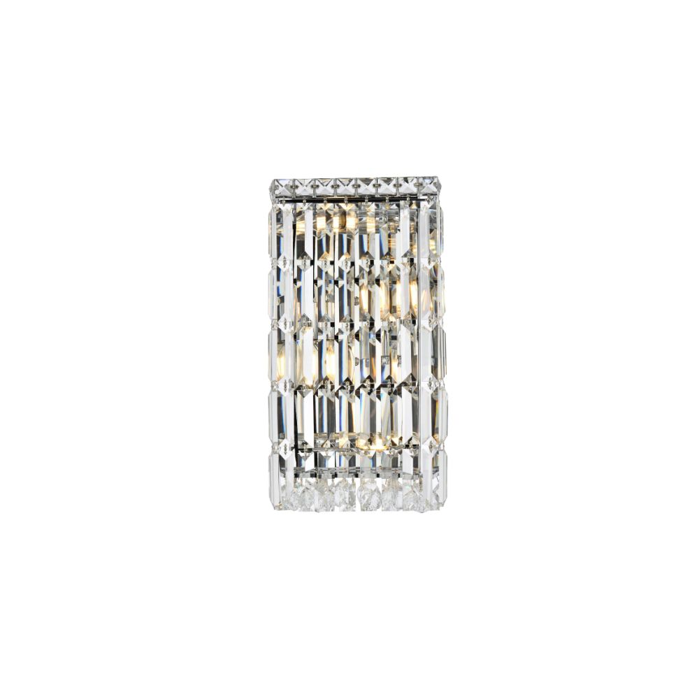 Elegant Lighting 2032W8C/RC Maxim 4 Light Wall Sconce in Chrome with Royal Cut Clear Crystal