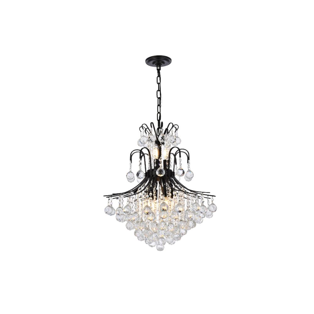 Value Program by Elegant Lighting V8002D22BK/RC Toureg 22 inch black chandelier