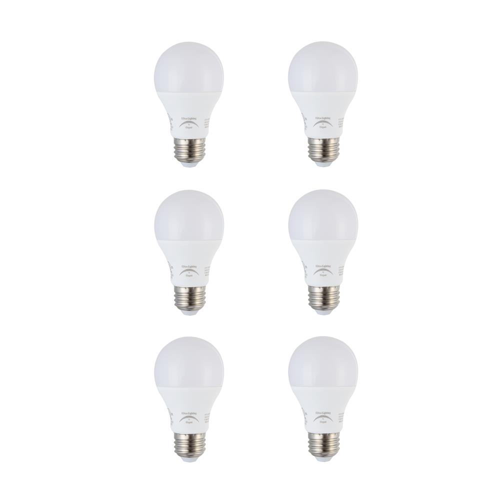 Elitco Lighting A19LED803-6PK Raedyn LED  A19 light bulb 10 watts 800 lumens 2700K non-dimmable