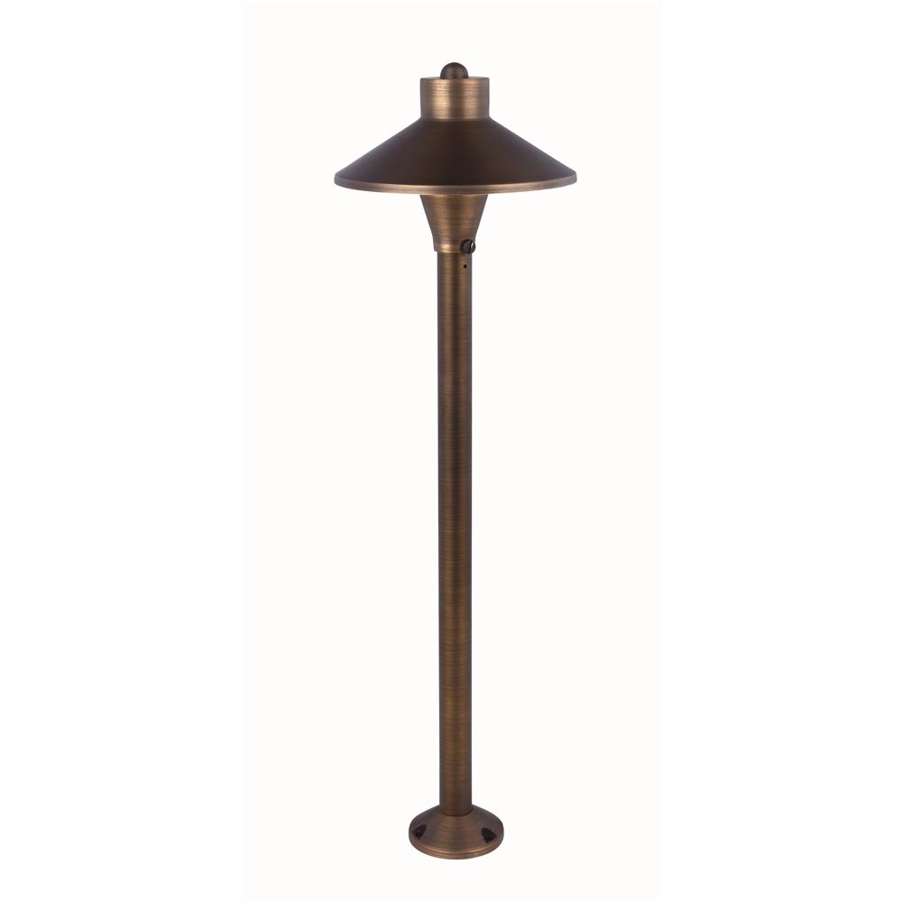Elitco Lighting P801 Path Light D7" H24"antique Brass Includes Stakeg4 Halogen 20w(light Source Not Included)