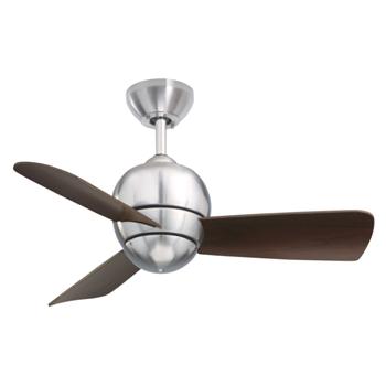 Emerson CF130BS Tilo Contemporary  Ceiling fan in Brushed Steel with Dark Cherry blade finish