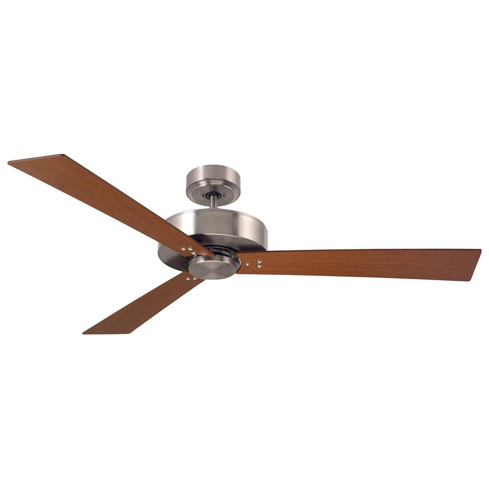 Emerson CF320CBS Keane Contemporary  Ceiling fan in Brushed Steel with Natural Cherry/Walnut blade finish