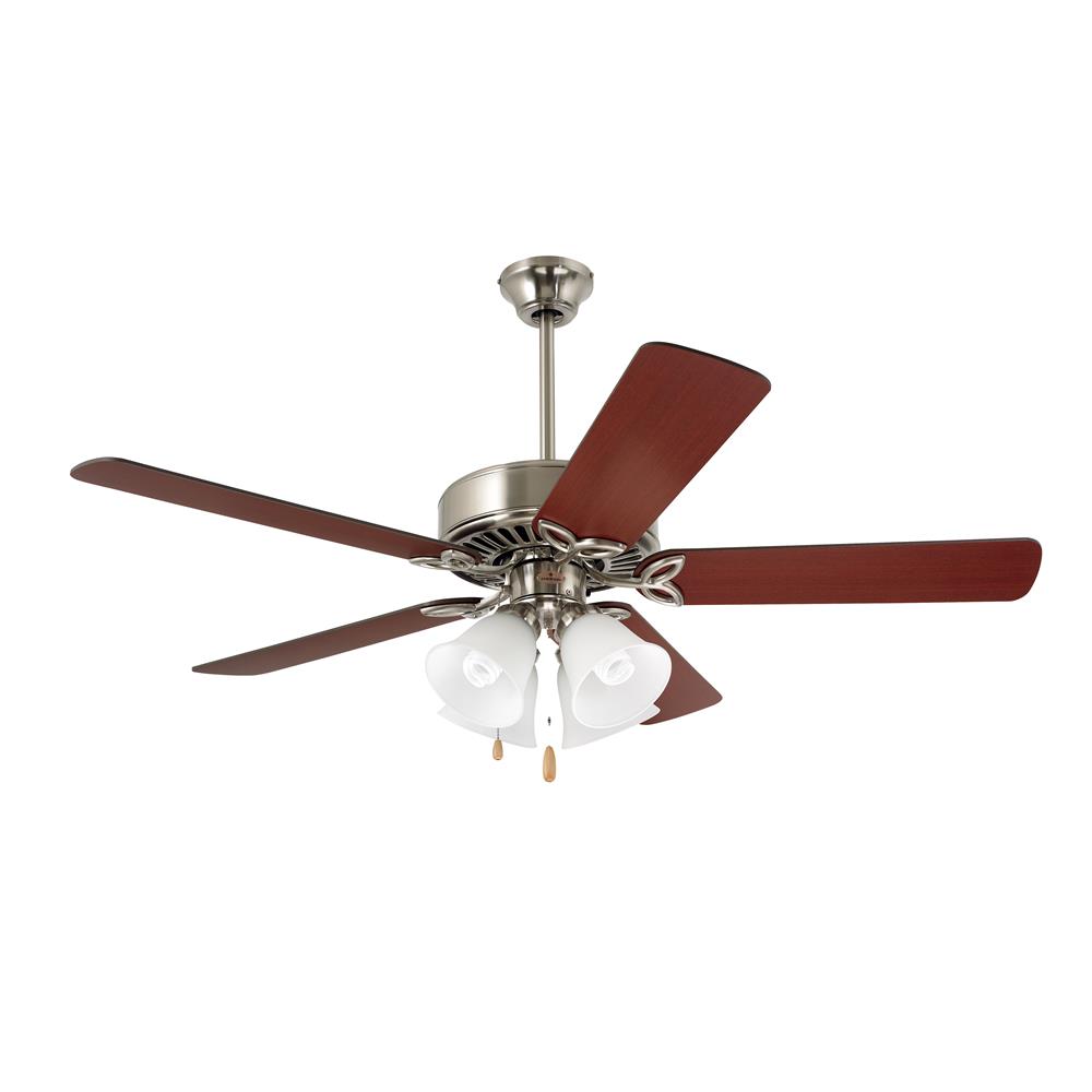 Emerson CF711BS 50" Pro Series II Pro Series  Ceiling fan in Brushed Steel with Dark Cherry/Mahogany blade finish