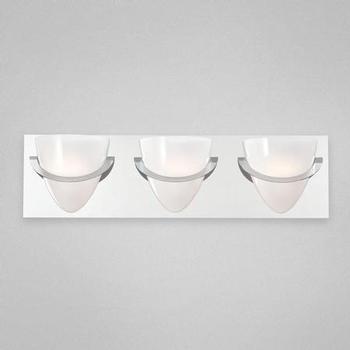 Eurofase Lighting 23046-016 Forma 3 Light Bathroom Fixture with Opal White Shades in Chrome