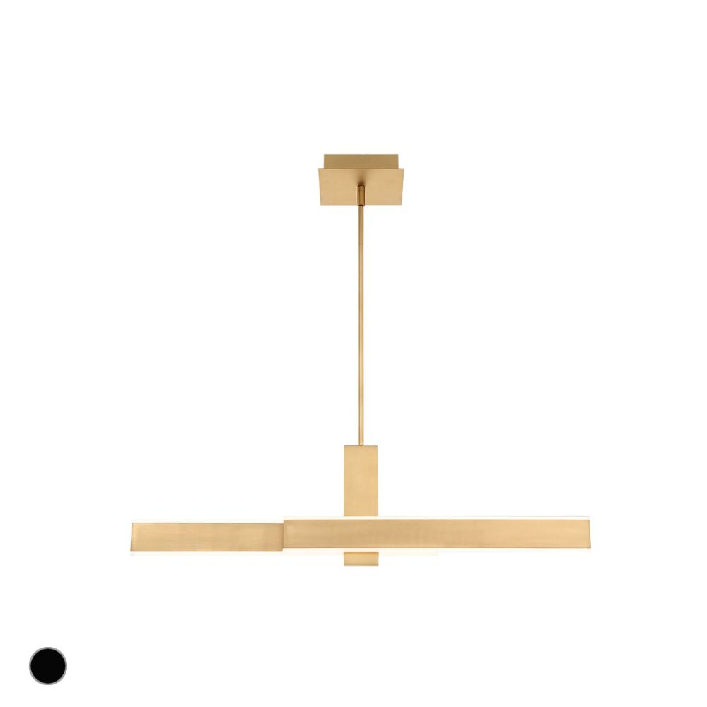 Eurofase 37063-023 Cameno Small Linear LED Chandelier In Satin Gold
