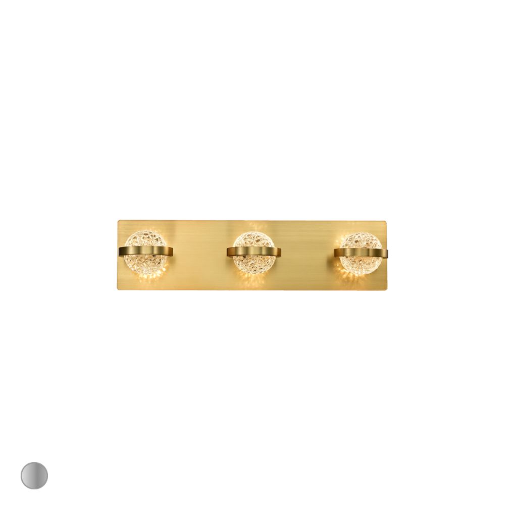 Eurofase 37069-025 Ryder 3-Light  LED Bathbar In Gold