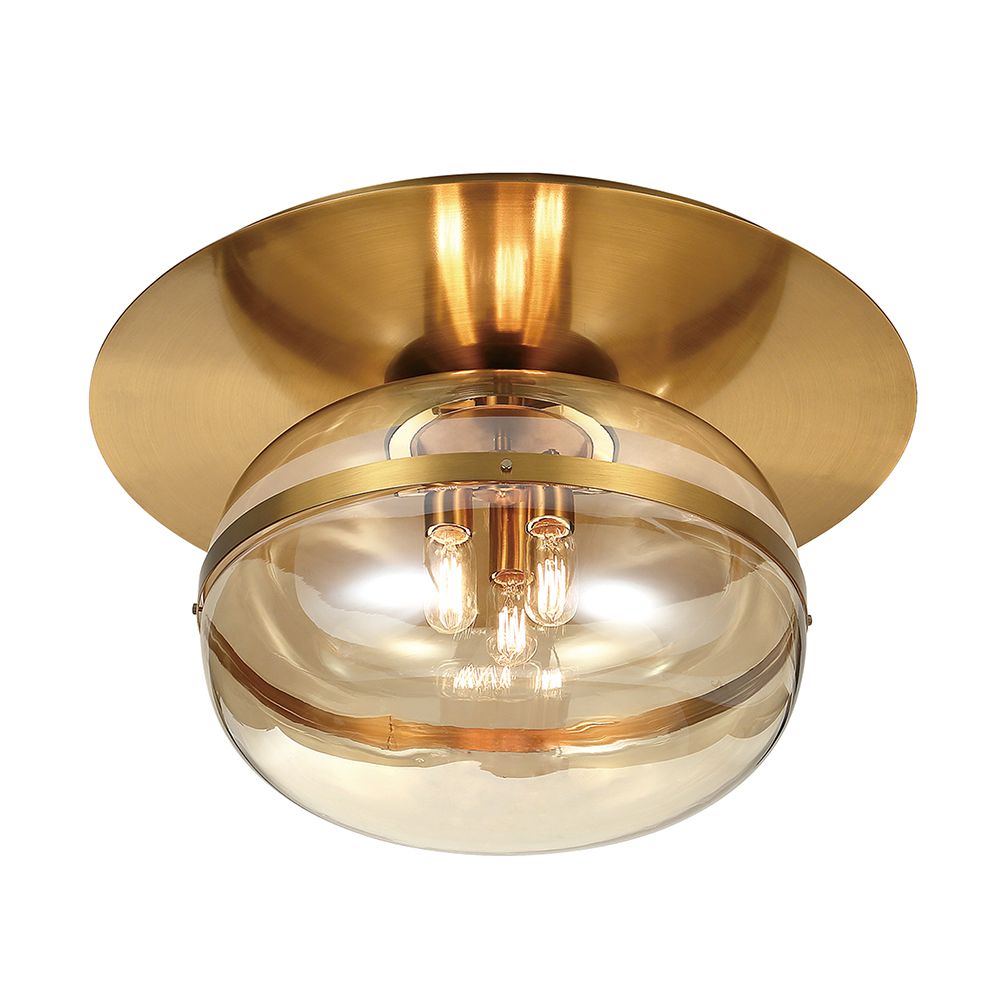 Eurofase 37088-019 Nottingham 3-Light  Large Ceiling Flushmount In Antique Brass