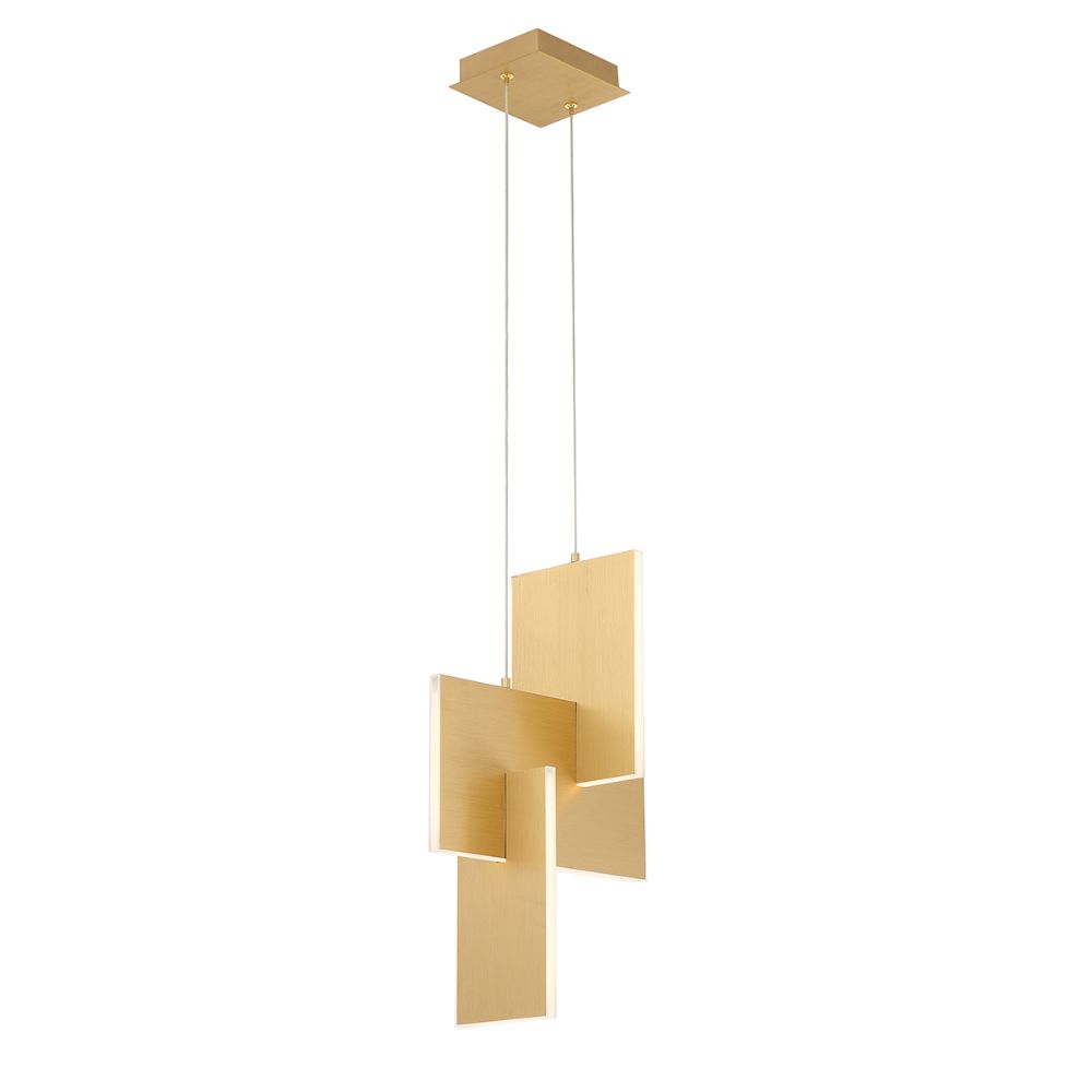 Eurofase 37347-017 Coburg Small LED Pendant In Anodized Gold