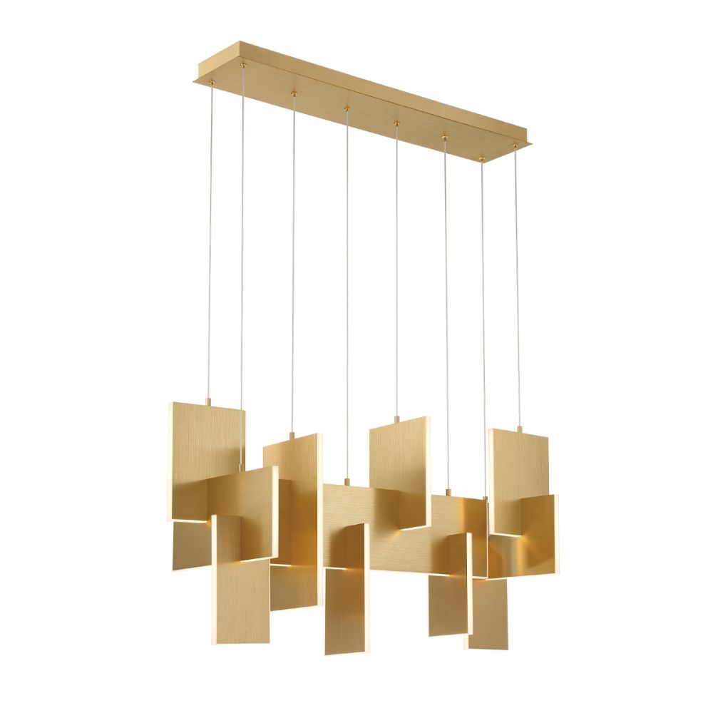 Eurofase 38044-014 Extra Large Linear LED Chandelier In Gold