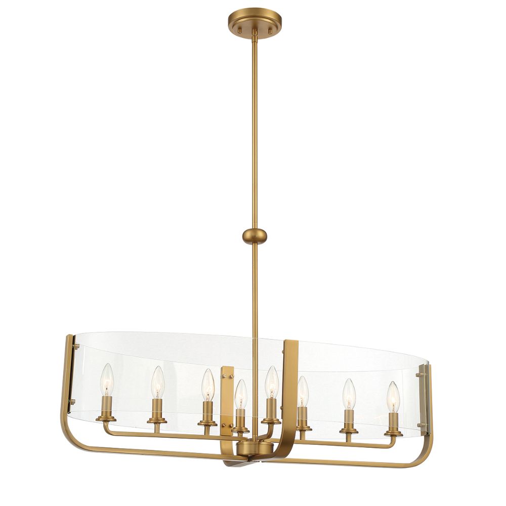 Eurofase 38157-011 Campisi 8 Light Oval Chandelier In Brass