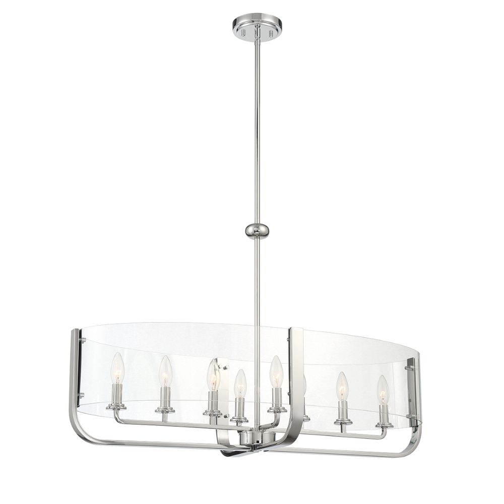 Eurofase 38157-028 Campisi 8 Light Oval Chandelier In Chrome