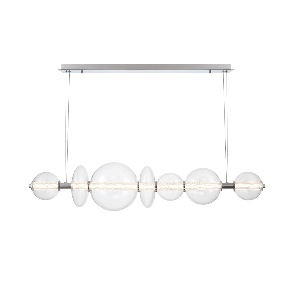 Eurofase 46772-015 Atomo 1 Light Chandelier in Chrome with Clear Glass