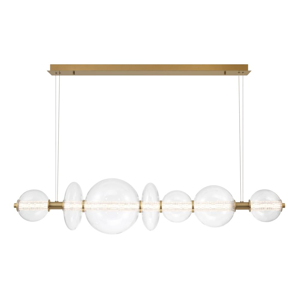 Eurofase 46772-036 Atomo 1 Light Chandelier in Gold with Glear Glass 