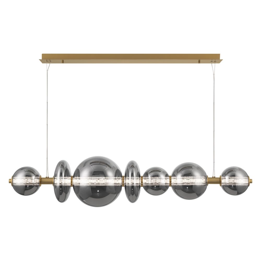 Eurofase 46772-048 Atomo 1 Light Chandelier in Gold with Smoked Glass