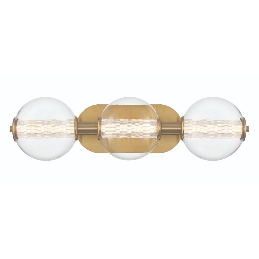 Eurofase 46809-023 Atomo 3 Light Sconce in Gold with Clear Glass