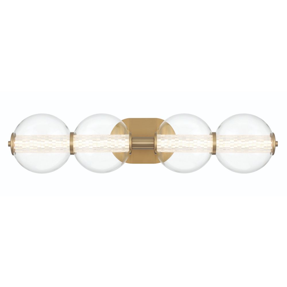 Eurofase 46810-025 Atomo 4 Light Sconce in Gold with Clear Glass