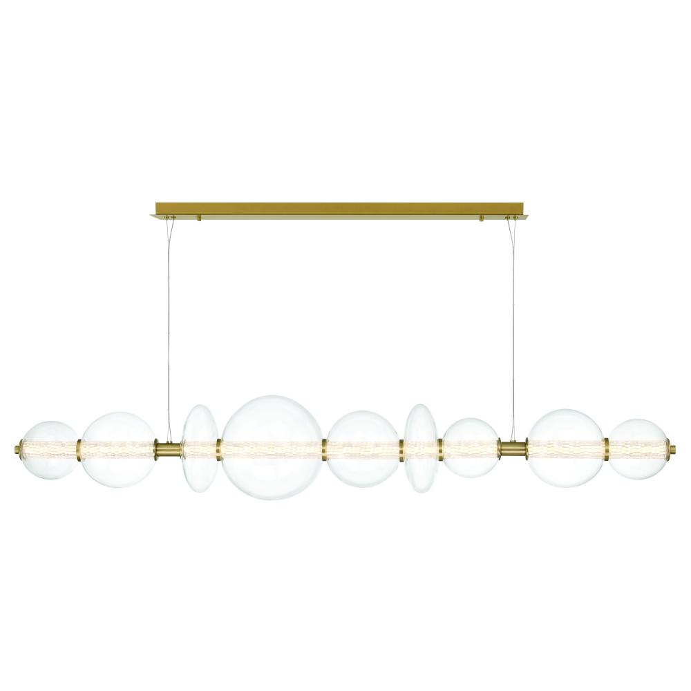 Eurofase Lighting 47257-016 Atomo 74" LED Chandelier In Gold With Clear Glass