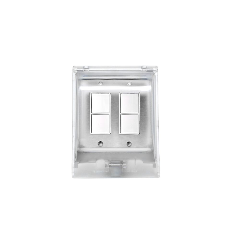 Eurofase Heating Co. EFDOWPS Dual Duplex Switch Weatherproof Surface Mount and Gang Box - 20 Amp Per Pole in Stainless Steel