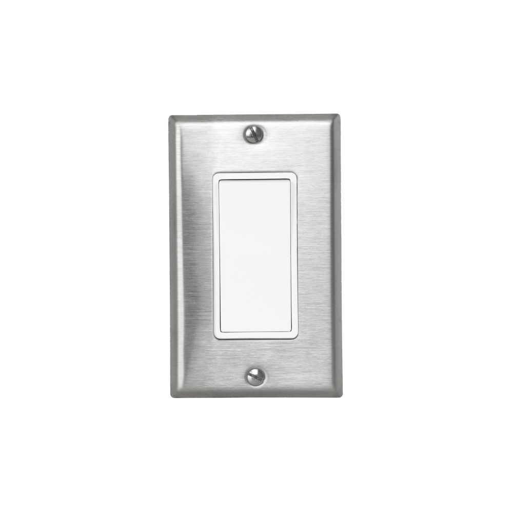 Eurofase Heating Co. EFSSPS1 Single Simple Switch Wall Plate and Gang Box - 20 Amp Per Pole in Stainless Steel