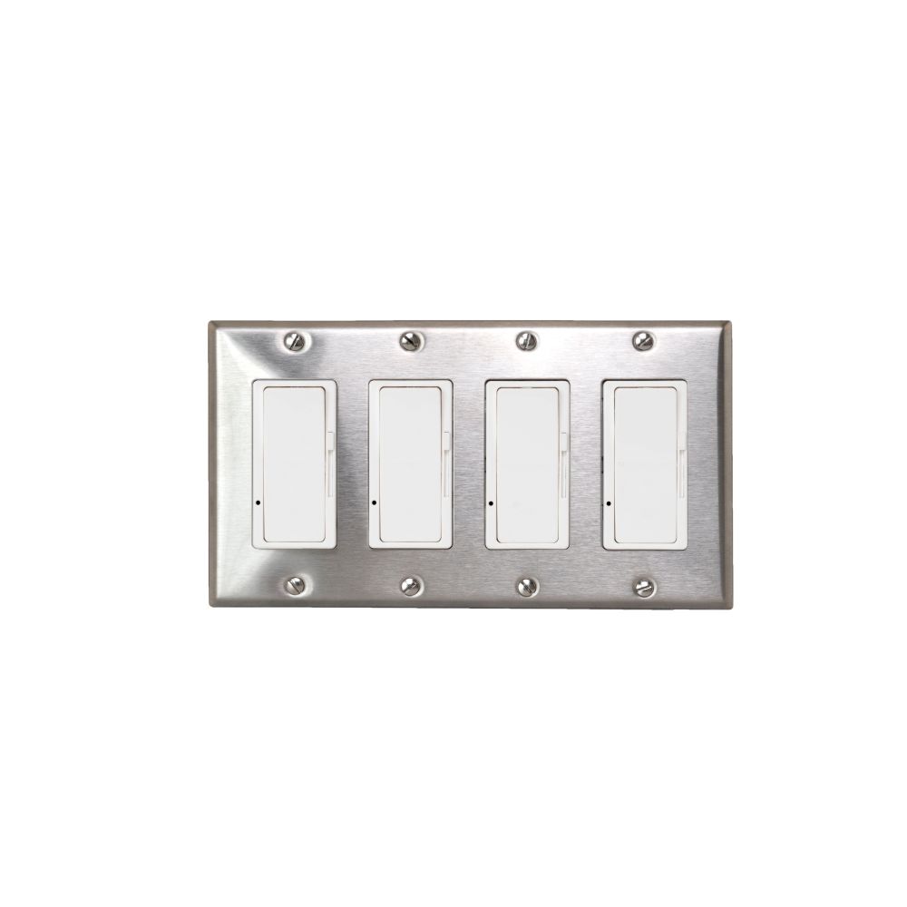 Eurofase Heating Co. EFSSPS4 Single Simple Switch Wall Plate and Gang Box - 20 Amp Per Pole in Stainless Steel
