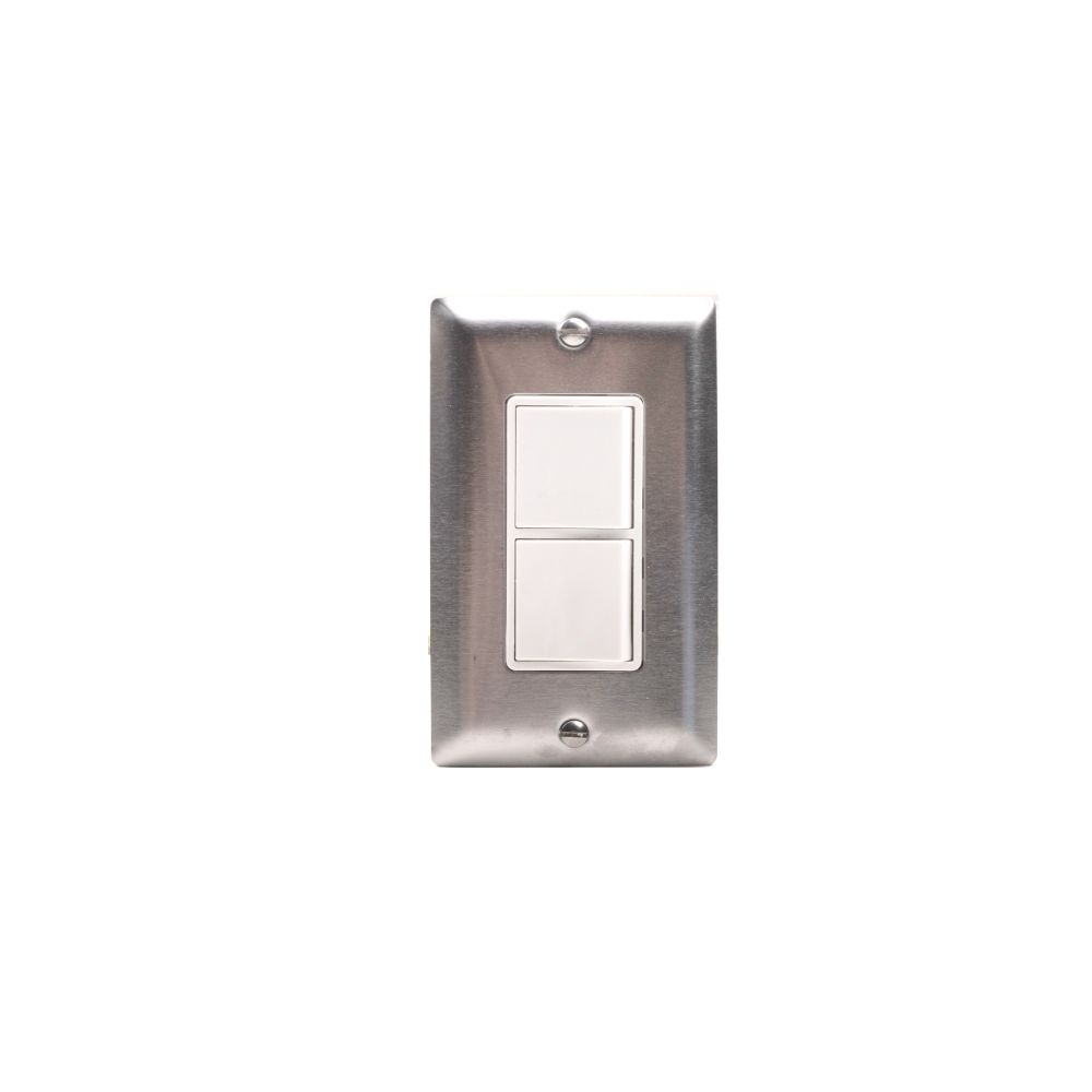 Eurofase Heating Co. EFSWPS Single Duplex Switch Wall Plate and Gang Box - 20 Amp Per Pole in Stainless Steel