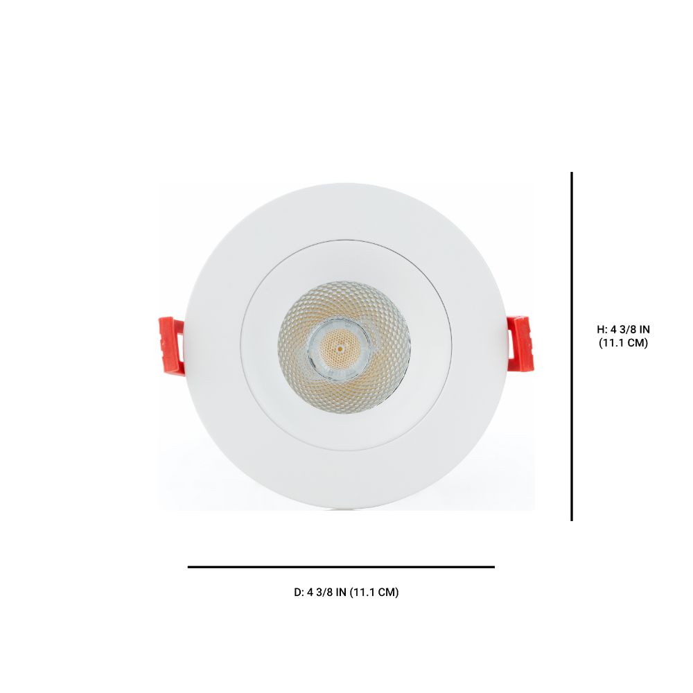 Eurofase 45369-018 3.5 Inch Round Regressed Gimbal In White 