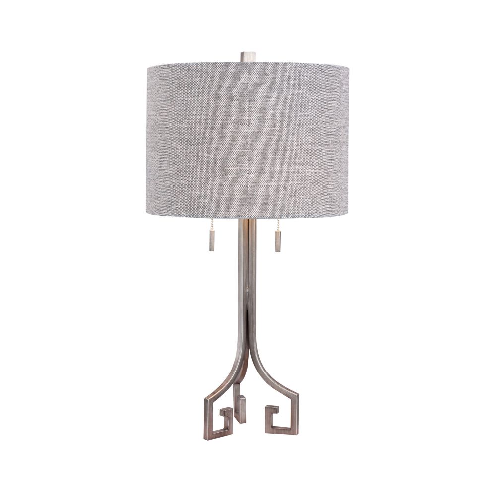 Fangio Lighting W-1506AS 27" Modern Metal Table Lamp in Antique Silver
