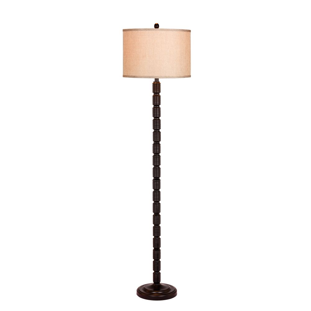 Fangio Lighting W-1563ORB 62.5 in. Industrial, Ribbed Metal Floor Lamp in a Oil Rubbed Bronze Finish