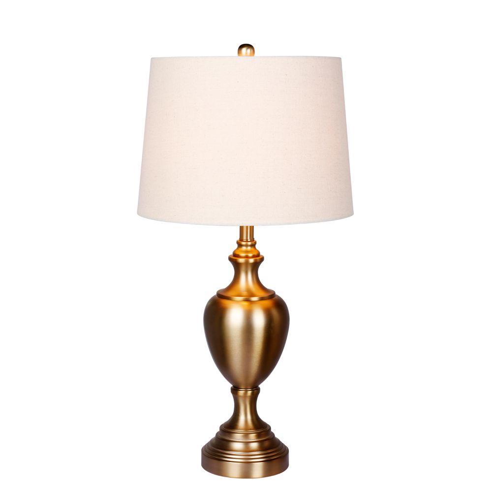 Fangio Lighting W-1566AG-2PK 30 in. Urn w/Pedestal Base Metal Table Lamps in Plated Antique Gold 