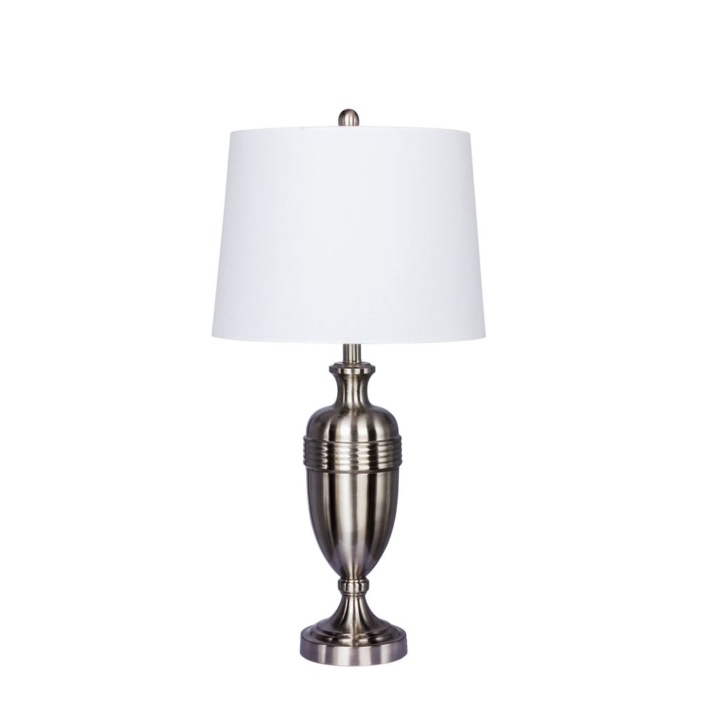 Fangio Lighting W-1590BS 29.25 in. Brushed Steel Decorative Urn Table Lamp