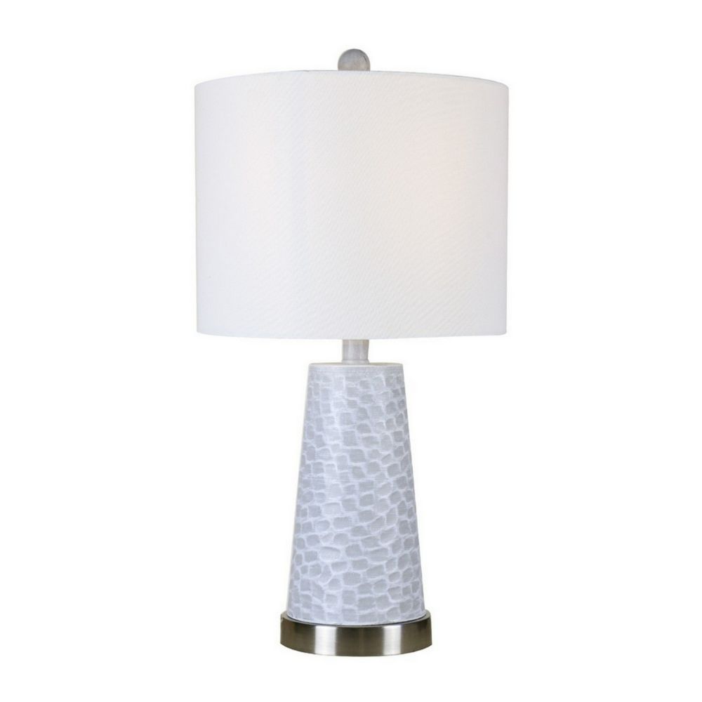 Fangio Lighting W-1677WHT 22 in White Tapered Cylinder Metal Table Lamp
