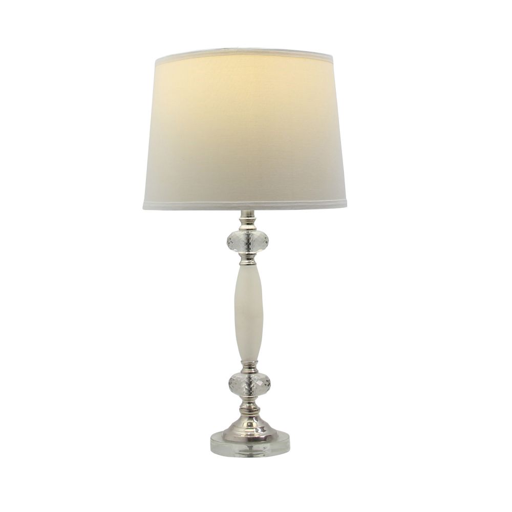 Fangio Lighting W-5164 30.5 in. Crystal Column Table Lamp in Polished Nickel 