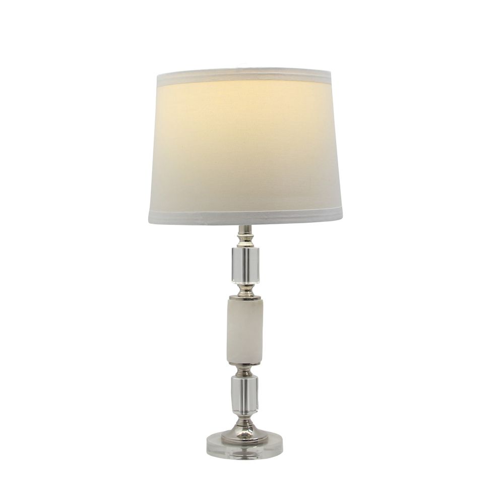 Fangio Lighting W-5166 30.5 in. Crystal Column Table Lamp in Polished Nickel 
