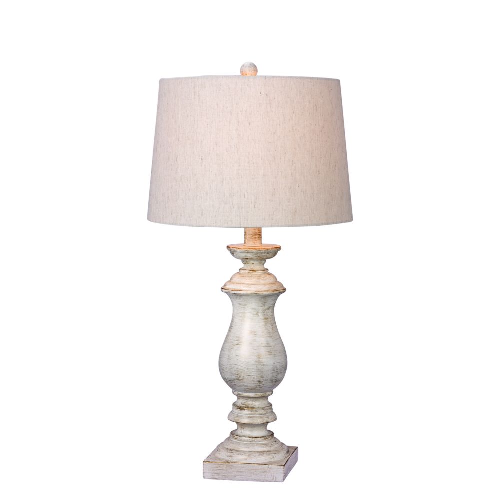 Fangio Lighting W-6221 29.5 in. Resin Table Lamp in a White Finish