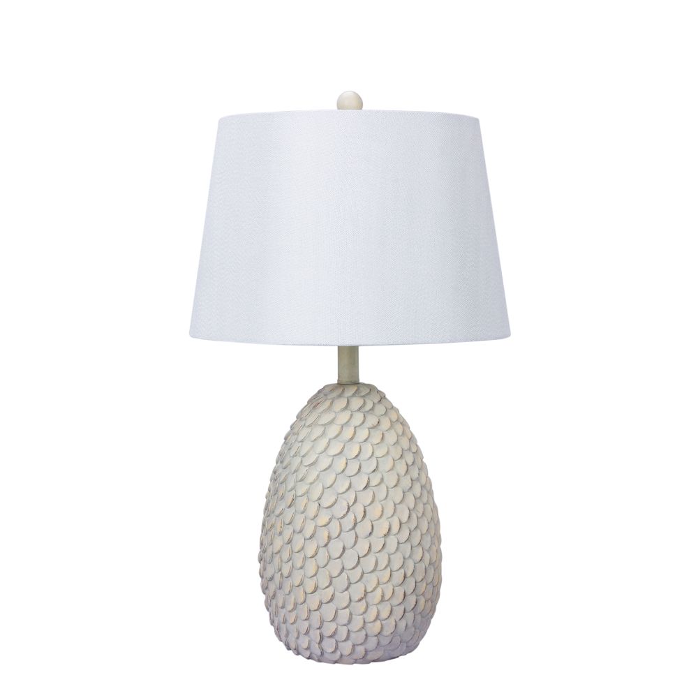 Fangio Lighting W-6226AWHT 26.75 in. Resin Table Lamp in an Antique White Finish