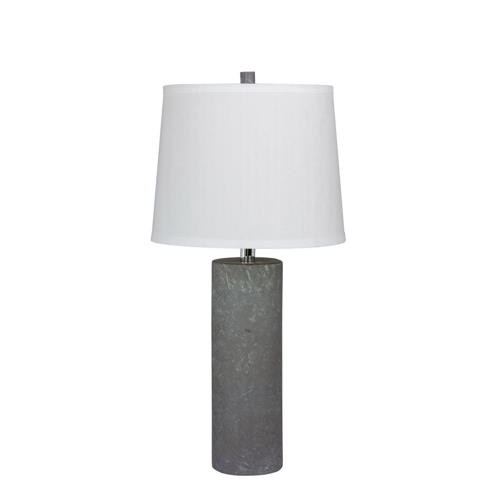 Fangio Lighting W-6228 26 in. Contemporary Column Ceramic Table Lamp in a Gray Finish