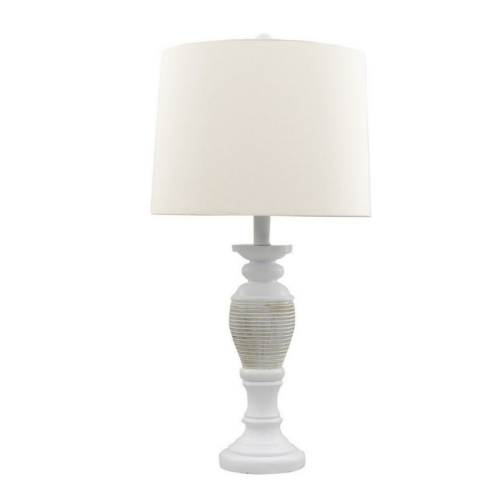 Fangio Lighting W-6286AWH 26 in Weathered Classic Candlestick Table Lamp in Antique White