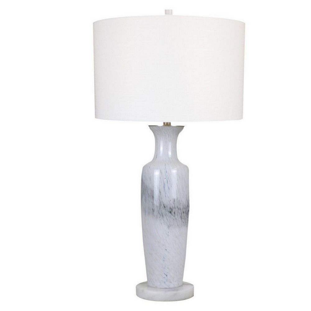 Fangio Lighting W-m.r.5186 White Table Lamp with Decorator Shade