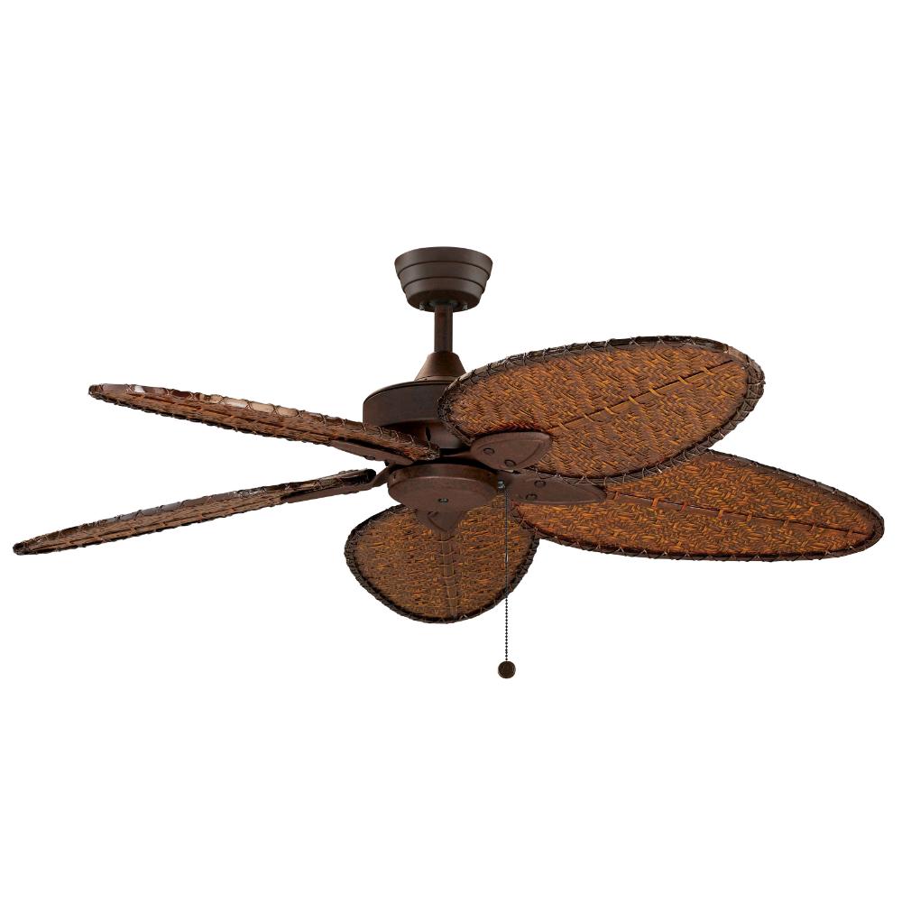 Fanimation FP7500RS WINDPOINTE Uni-pack Fan in RUST with NARROW OVAL ANTIQUE BAMBOO Blades