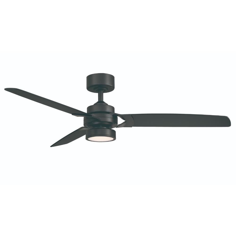 Fanimation FP7634BL Amped 52 inch Indoor Ceiling Fan with Black Blades and LED Light Kit - Black