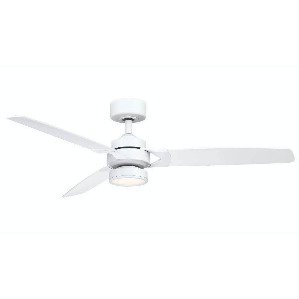 Fanimation FP7634MW Amped 52 inch Indoor Ceiling Fan with Matte White Blades and LED Light Kit - Matte White