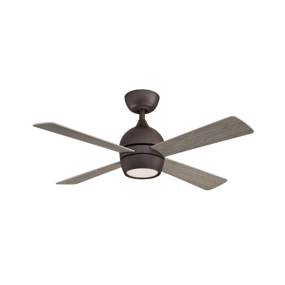Fanimation FP7644GR Kwad - 44 inch - Matte Greige with Weathered Wood Blades and LED Light Kit