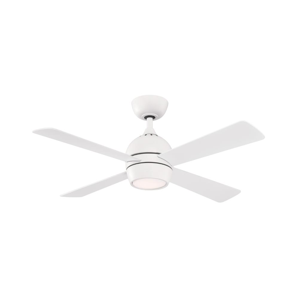 Fanimation FP7644MW Kwad - 44 inch - Matte White with Matte White Blades and LED Light Kit