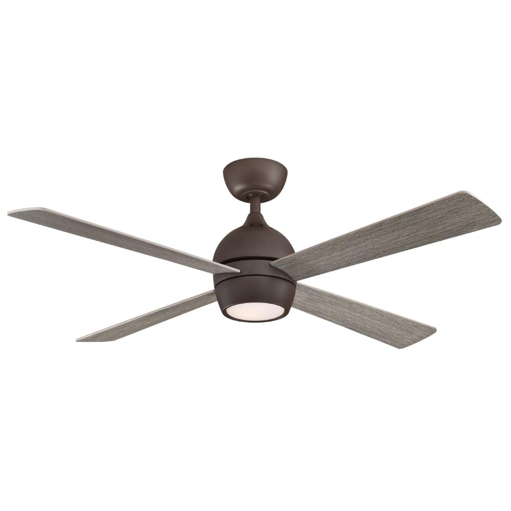 Fanimation FP7652GR Kwad - 52 inch - Matte Greige with Weathered Wood Blades and LED Light Kit