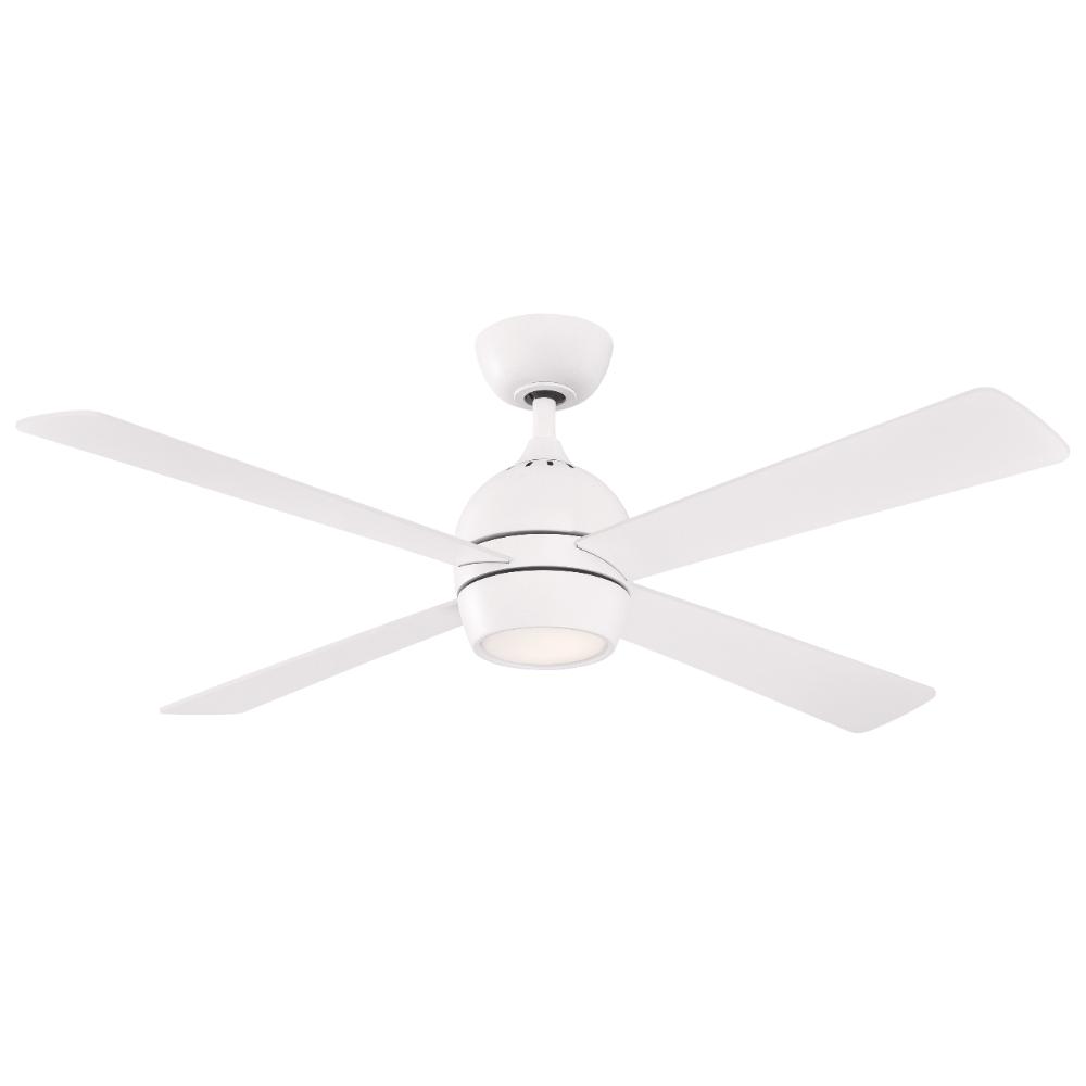 Fanimation FP7652MW Kwad - 52 inch - Matte White with Matte White Blades and LED Light Kit